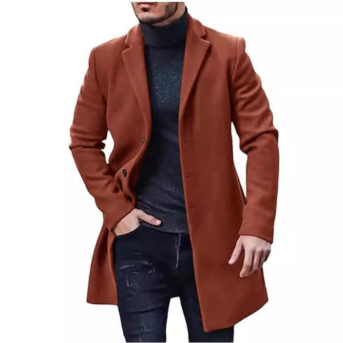 Men's elegant long coat with a slim fit NOVAE