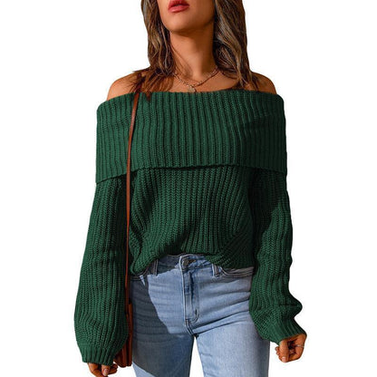 Women's off-the-shoulder knit sweater with a relaxed fit NOVAE