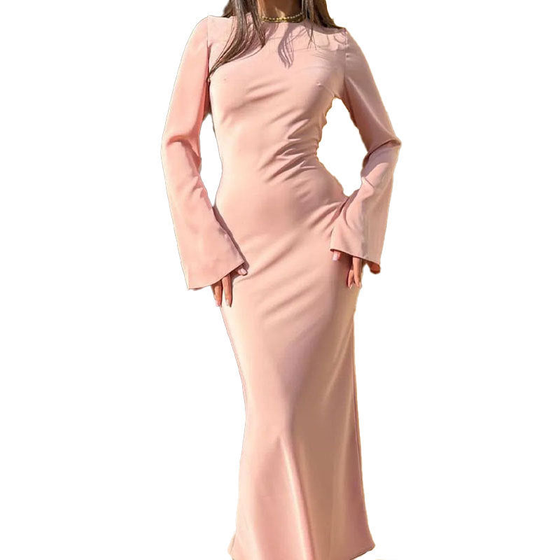 Women's elegant maxi dress with a wide cut and elegant sleeves NOVAE