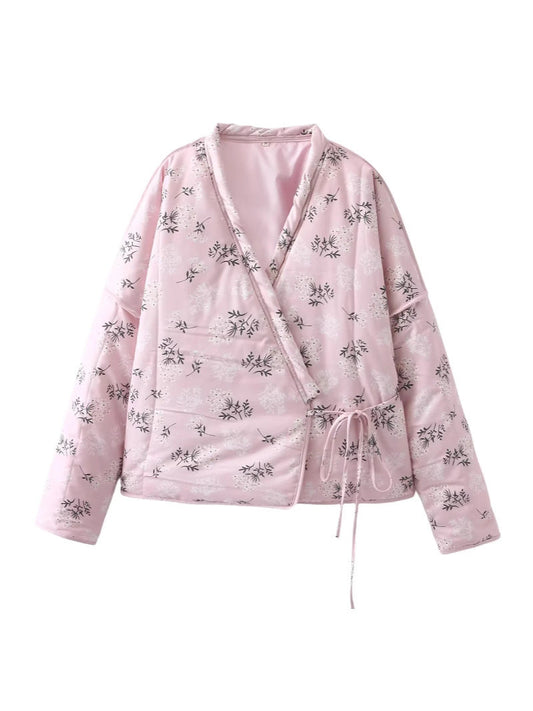 Women's quilted vest in an elegant floral print design NOVAE