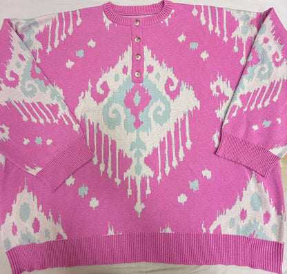 Women's knitted sweater with innovative pattern NOVAE