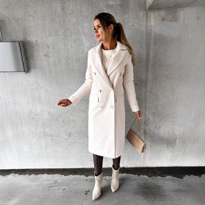 Women's double-breasted wool coat with elegant button placket and comfortable cut NOVAE
