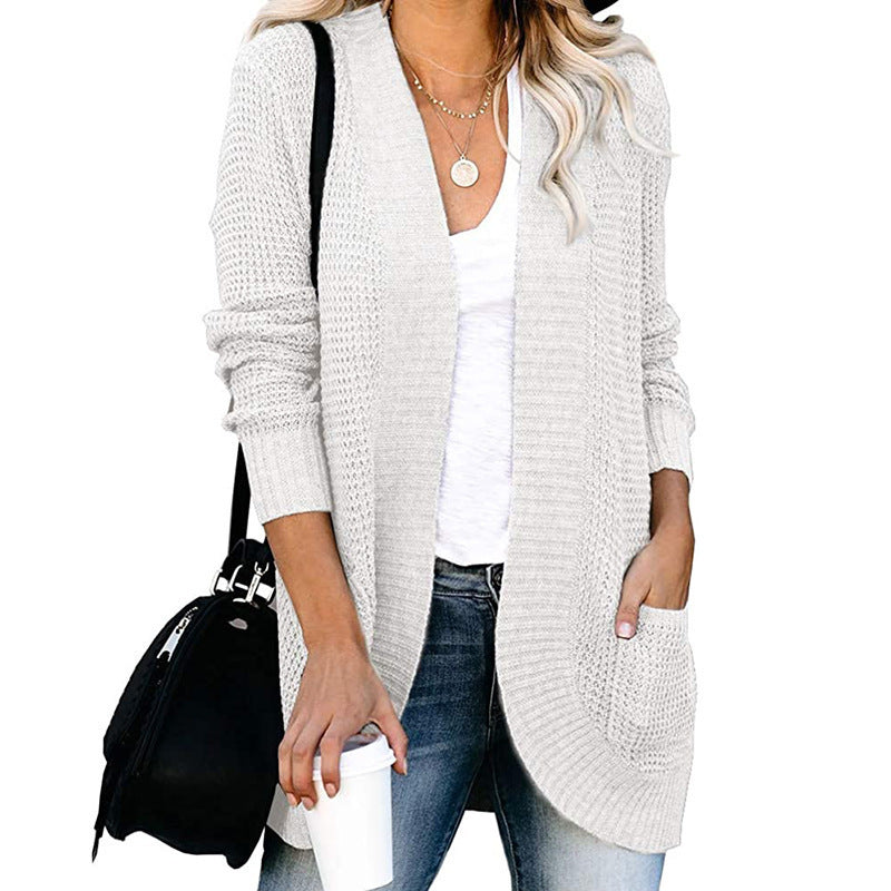 Women's open-front cardigan with practical pockets NOVAE
