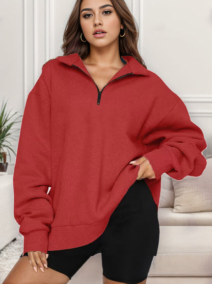 Women's Oversized Sweatshirt with Stand-Up Collar NOVAE