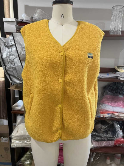 Women's soft and casual teddy vest with side pockets NOVAE