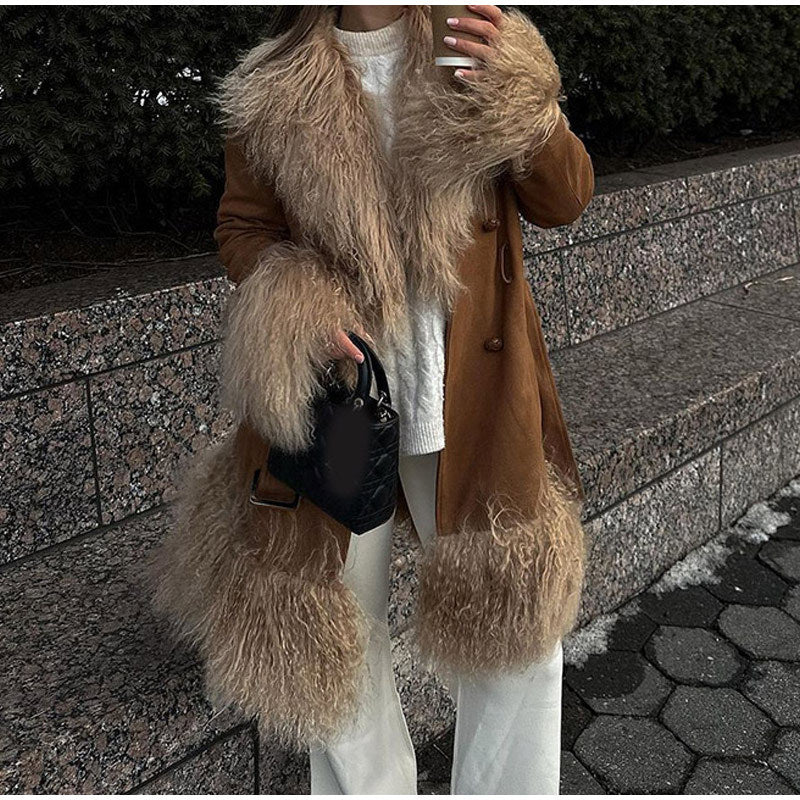 Women's Oversized Winter Coat with Luxurious Faux Fur Collar NOVAE