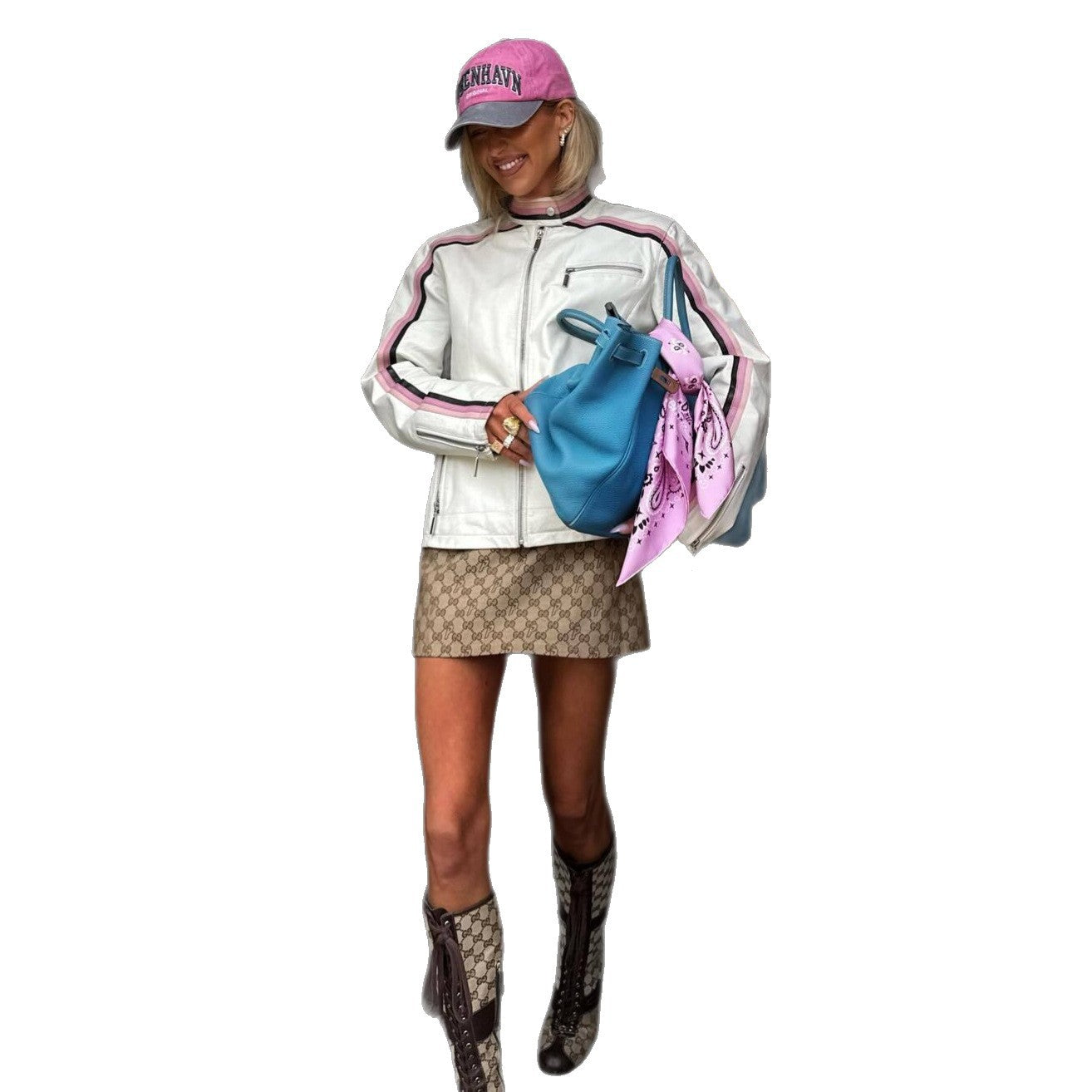 Women's elegant shoulder bag with fashionable scarf NOVAE