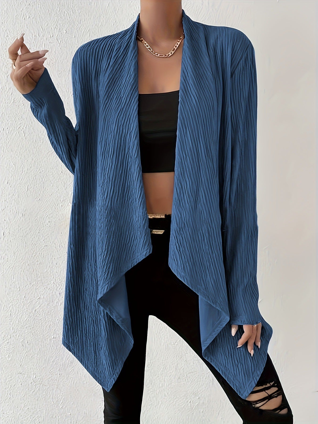 Women's casual cardigan with structured design and open front NOVAE