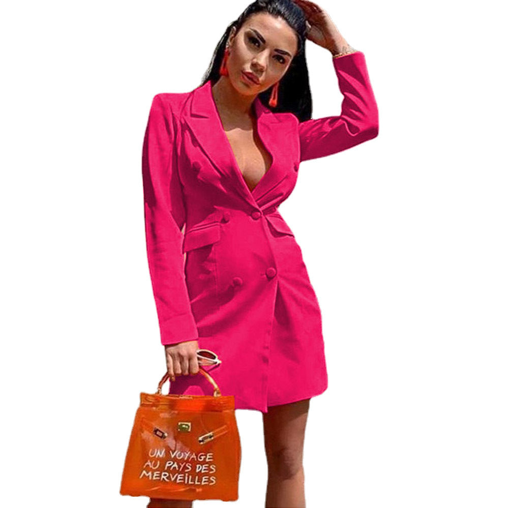 Women's blazer dress with double-breasted button closure and elegant silhouette NOVAE