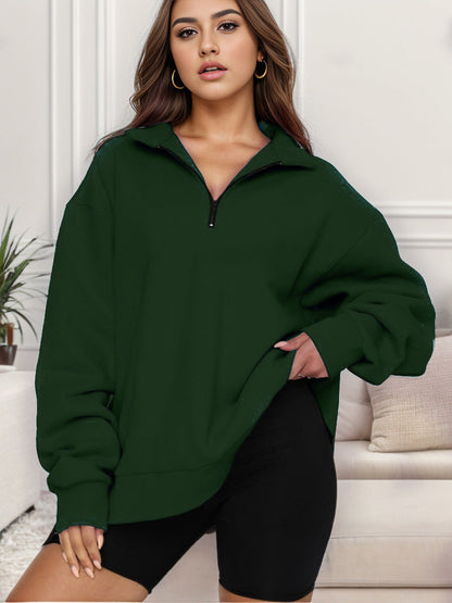 Women's Oversized Sweatshirt with Stand-Up Collar NOVAE