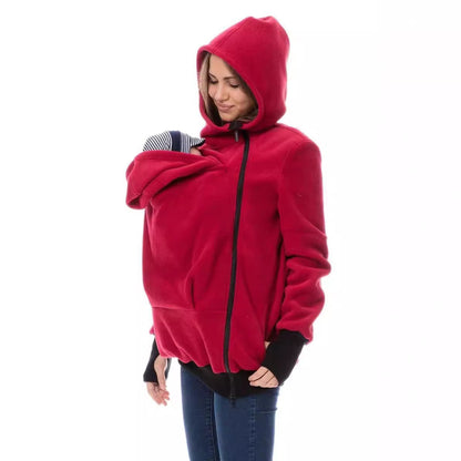 Women's carrier jacket made of cozy fleece with an extended cut NOVAE