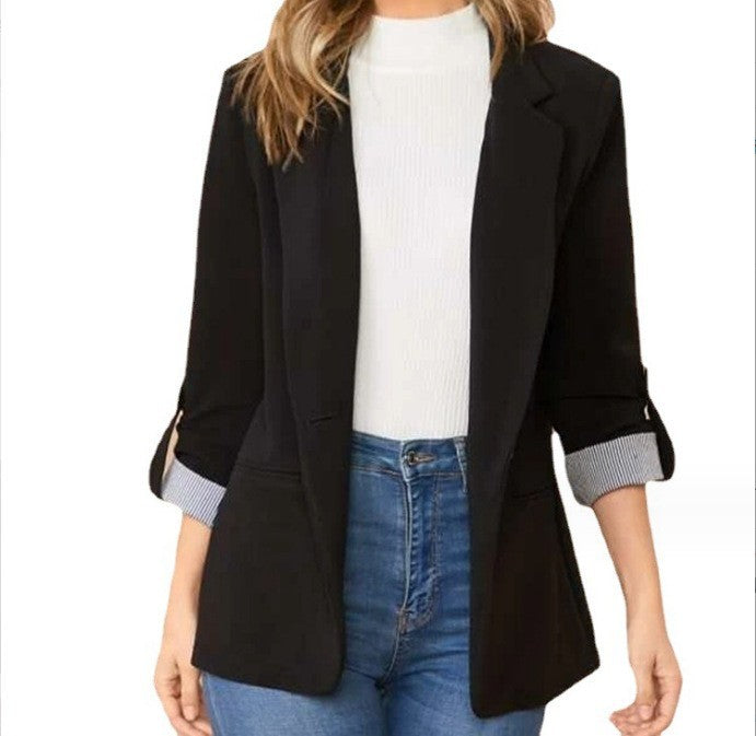Women's stylish and versatile blazer jacket with rolled-up sleeves NOVAE