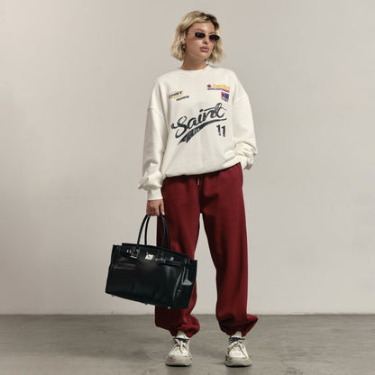 Women's casual sweatpants with a high waist and wide cut NOVAE