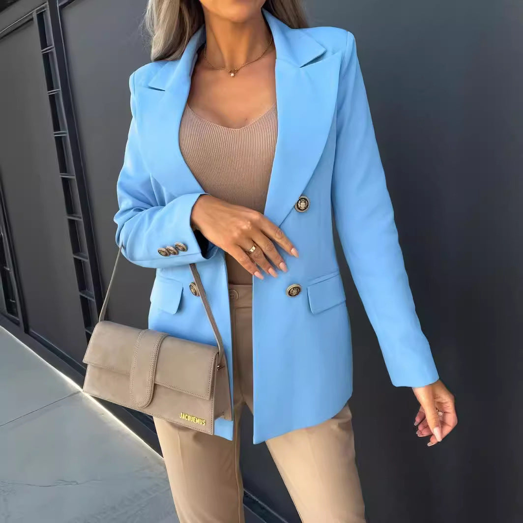 Women's elegant blazer with double-stitched buttons and a modern cut NOVAE