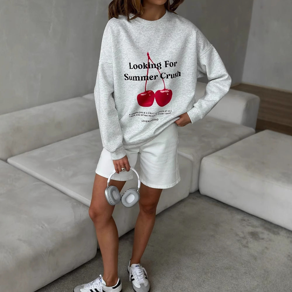 Women's casual sweatshirt with dropped shoulders and soft lining NOVAE