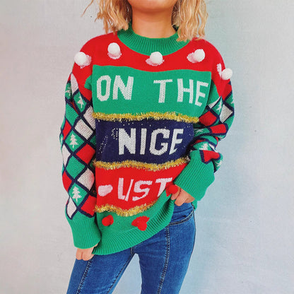 Women's Christmas sweater with three-dimensional motifs and glittering accents NOVAE