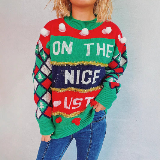 Women's Christmas sweater with three-dimensional motifs and glittering accents NOVAE