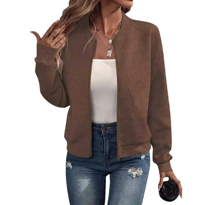 Women's fashionable sweatshirt jacket with structured design and practical zip pockets NOVAE