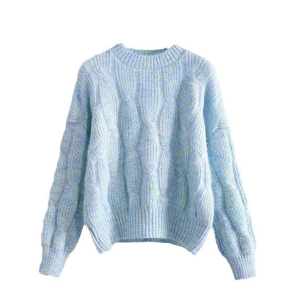 Women's chunky knit sweater with innovative wave pattern NOVAE