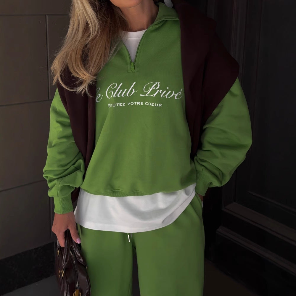 Women's sporty streetwear set with casual hoodie and loose fit NOVAE