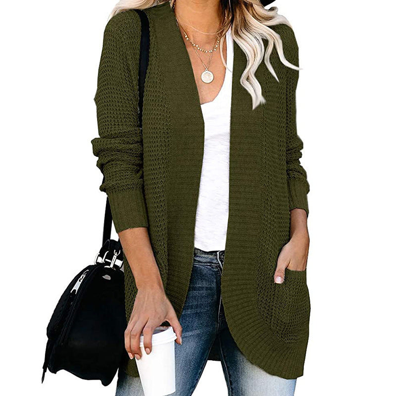 Women's open-front cardigan with practical pockets NOVAE