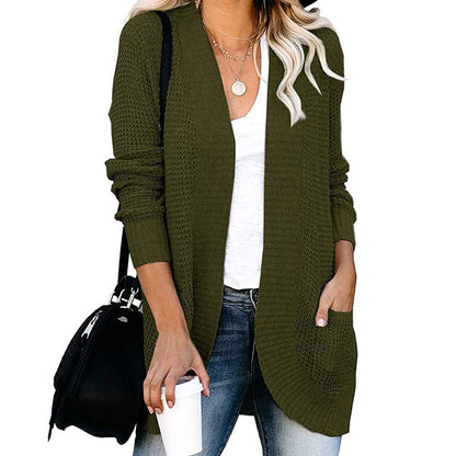 Women's open-front cardigan with practical pockets NOVAE