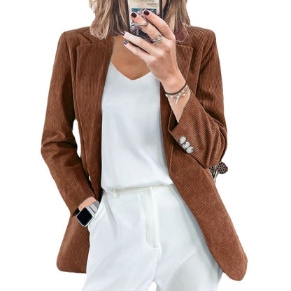 Women's Elegant Ribbed Blazer with Tailored Cut NOVAE