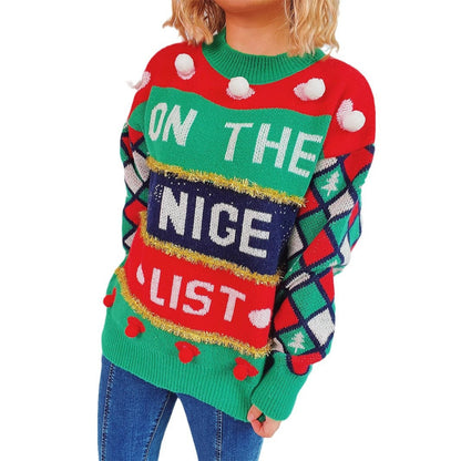 Women's Christmas sweater with three-dimensional motifs and glittering accents NOVAE