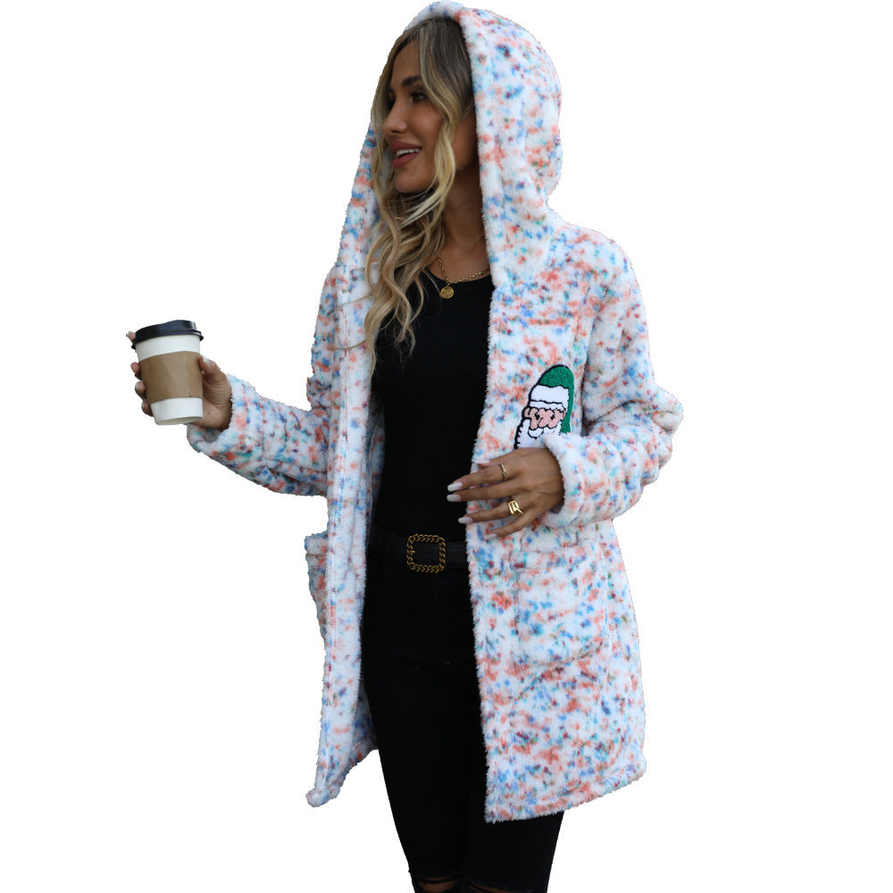 Women's cozy fleece jacket with hood NOVAE