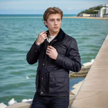 Men's fashionable and functional transitional jacket with high-closing collar NOVAE