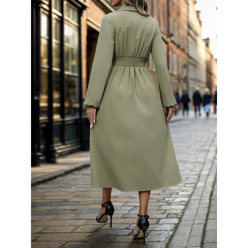 Women's shirt dress in an elegant A-line cut with button details NOVAE