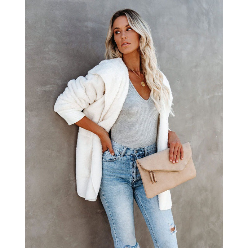 Women's Cozy Hooded Jacket made of soft material NOVAE