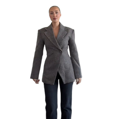 Women's Elegant Oversized Blazer with Textured Fabric NOVAE