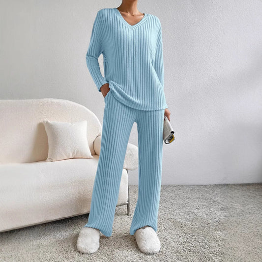 Women's Casual Knit Lounge Set in Soft, Ribbed Material NOVAE