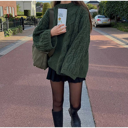 Women's Oversized Cable Knit Sweater NOVAE