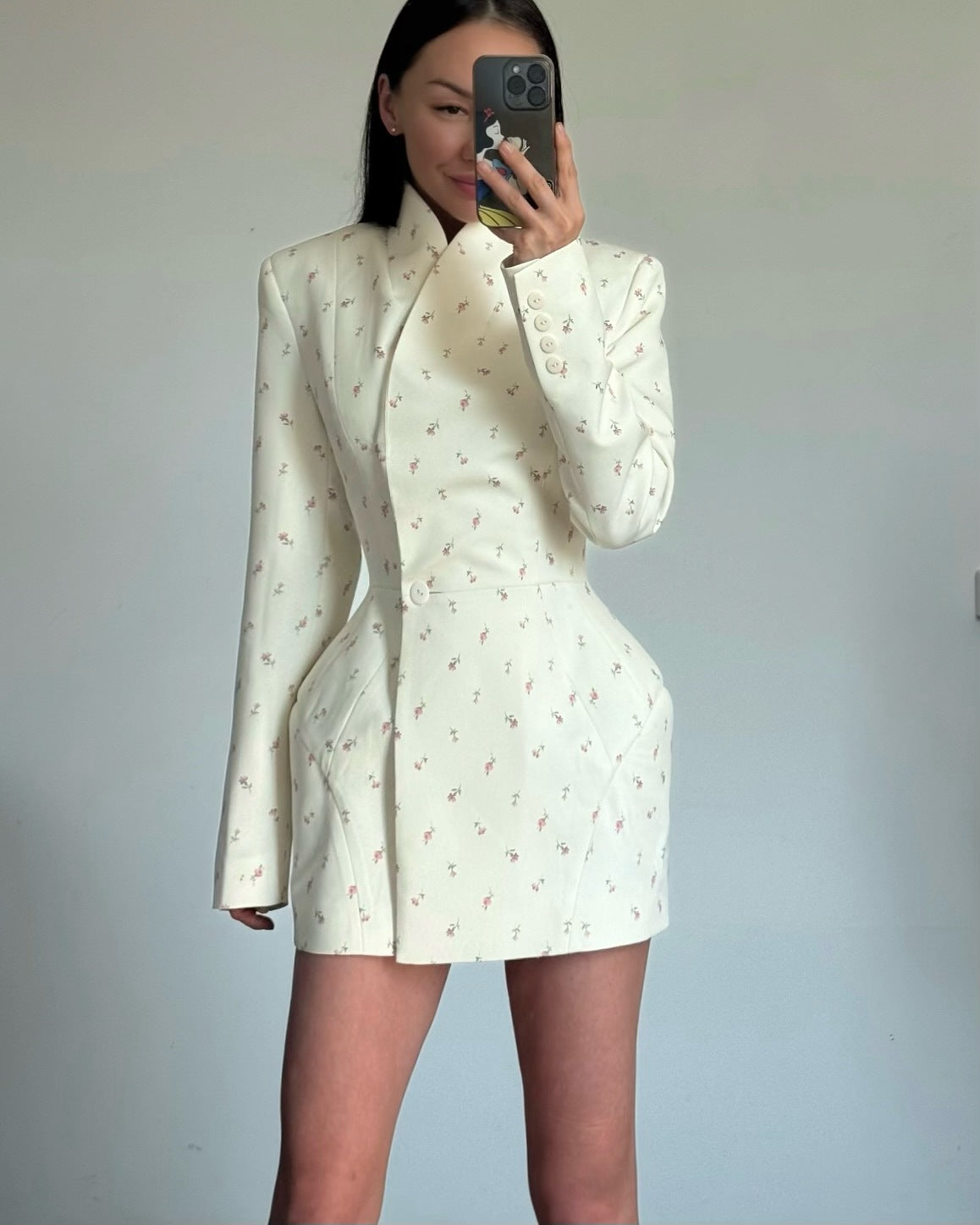 Women's Fashionable Blazer Skirt with Floral Design and Tailored Fit NOVAE