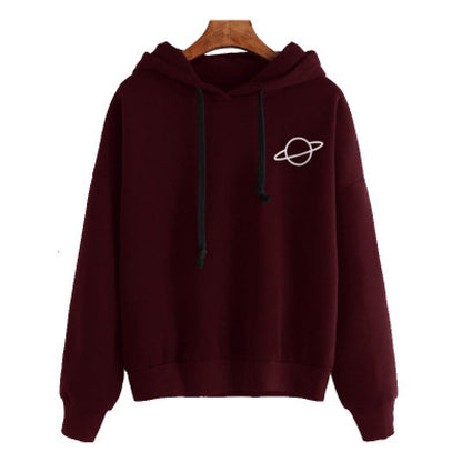 Women's Comfortable Hoodie with Planetary Motif NOVAE
