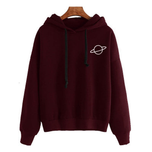 Women's Comfortable Hoodie with Planetary Motif NOVAE