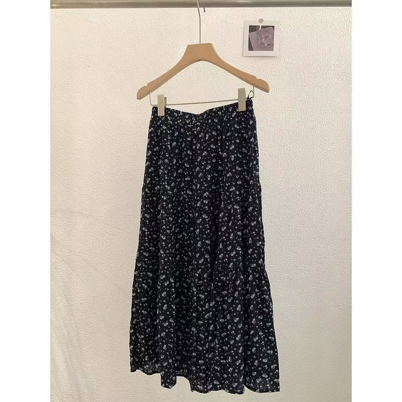 Women's maxi skirt with romantic floral pattern and casual design NOVAE