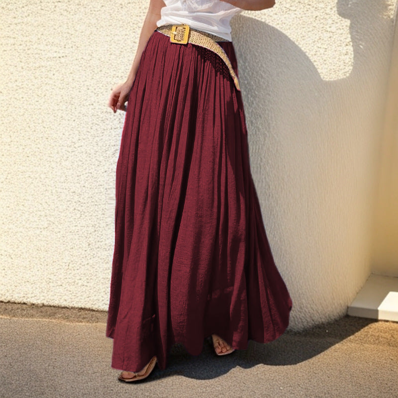 Women's maxi skirt with flowing cut and elastic waistband NOVAE