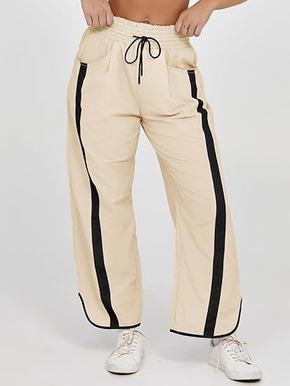 Women's casual leisure trousers with side panels NOVAE