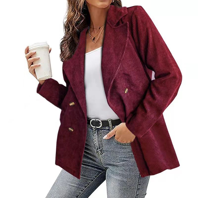 Women's modern corduroy blazer with a relaxed cut and practical pockets NOVAE