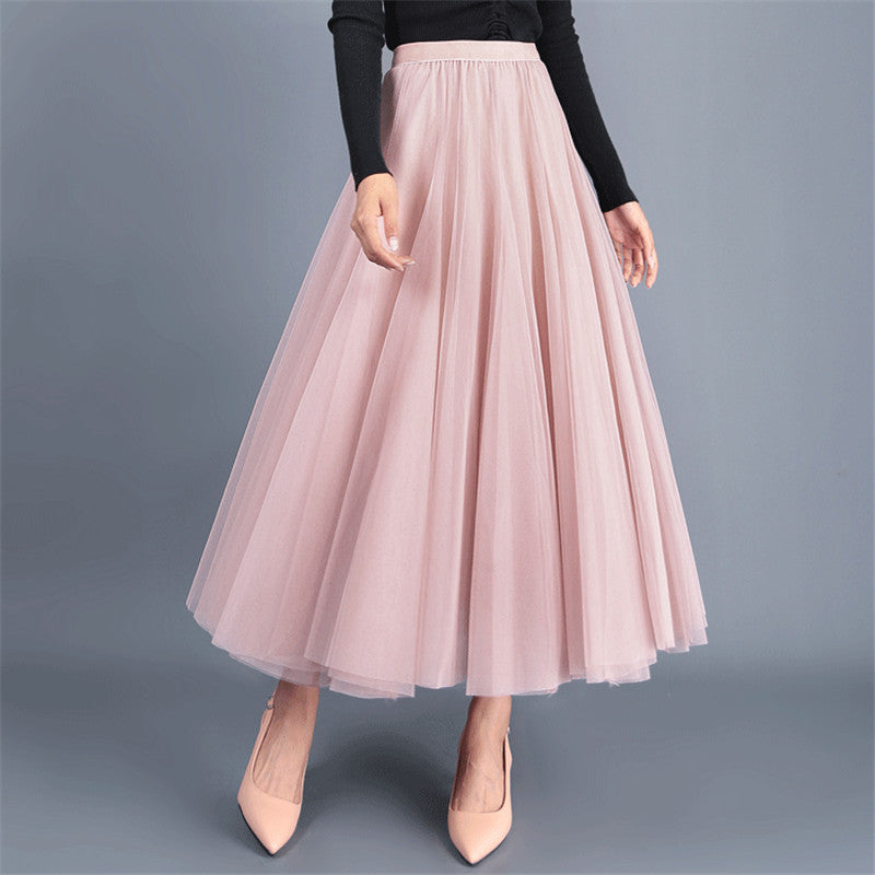 Women's Elegant Tulle Skirt with Voluminous Cut and Elastic Waistband NOVAE