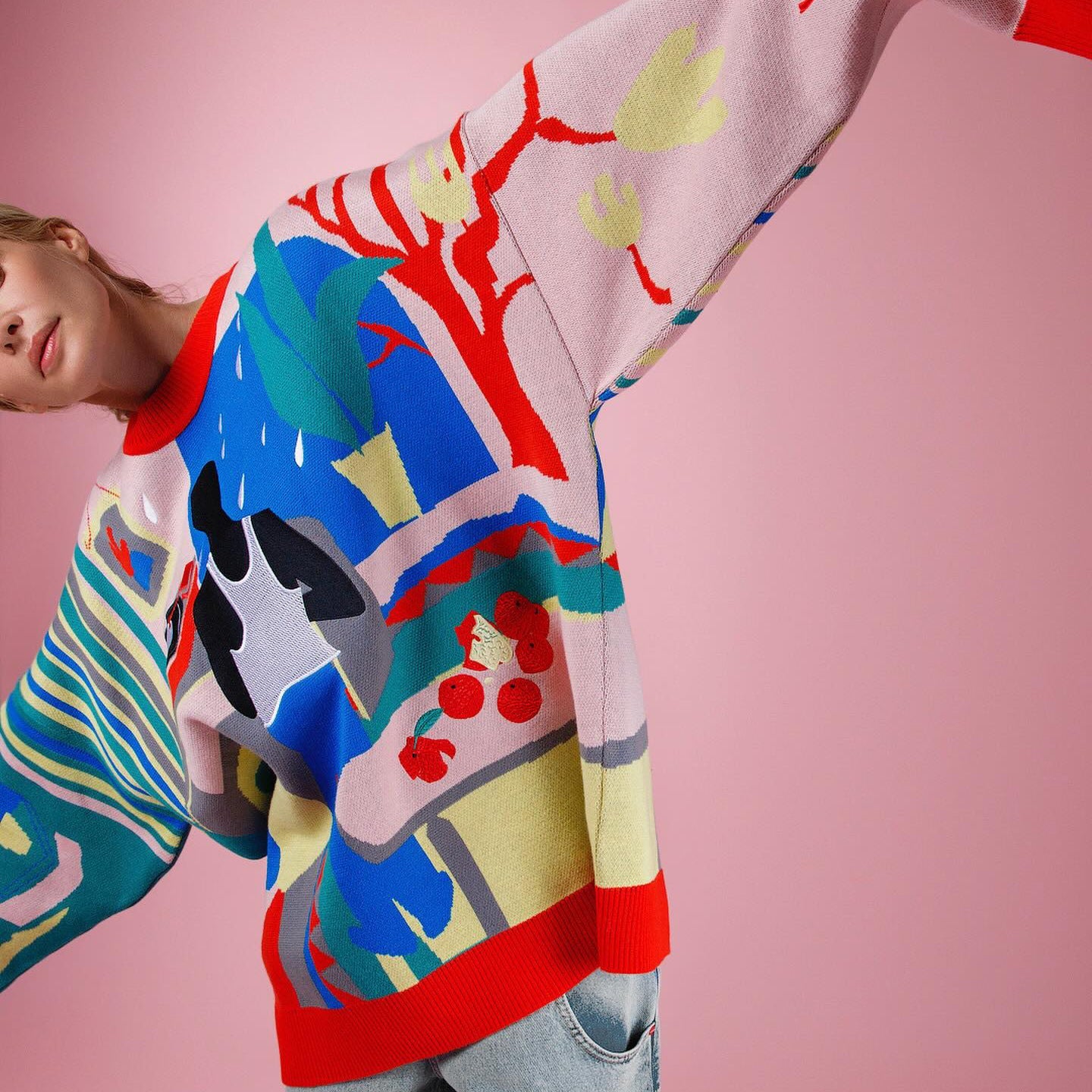 Women's creative sweater with unique art design NOVAE