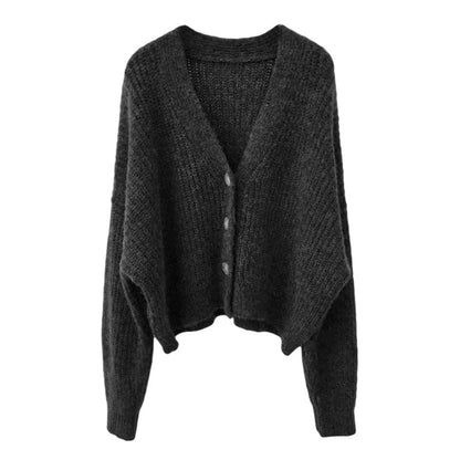 Women's cardigan with V-neck and high-quality button details NOVAE