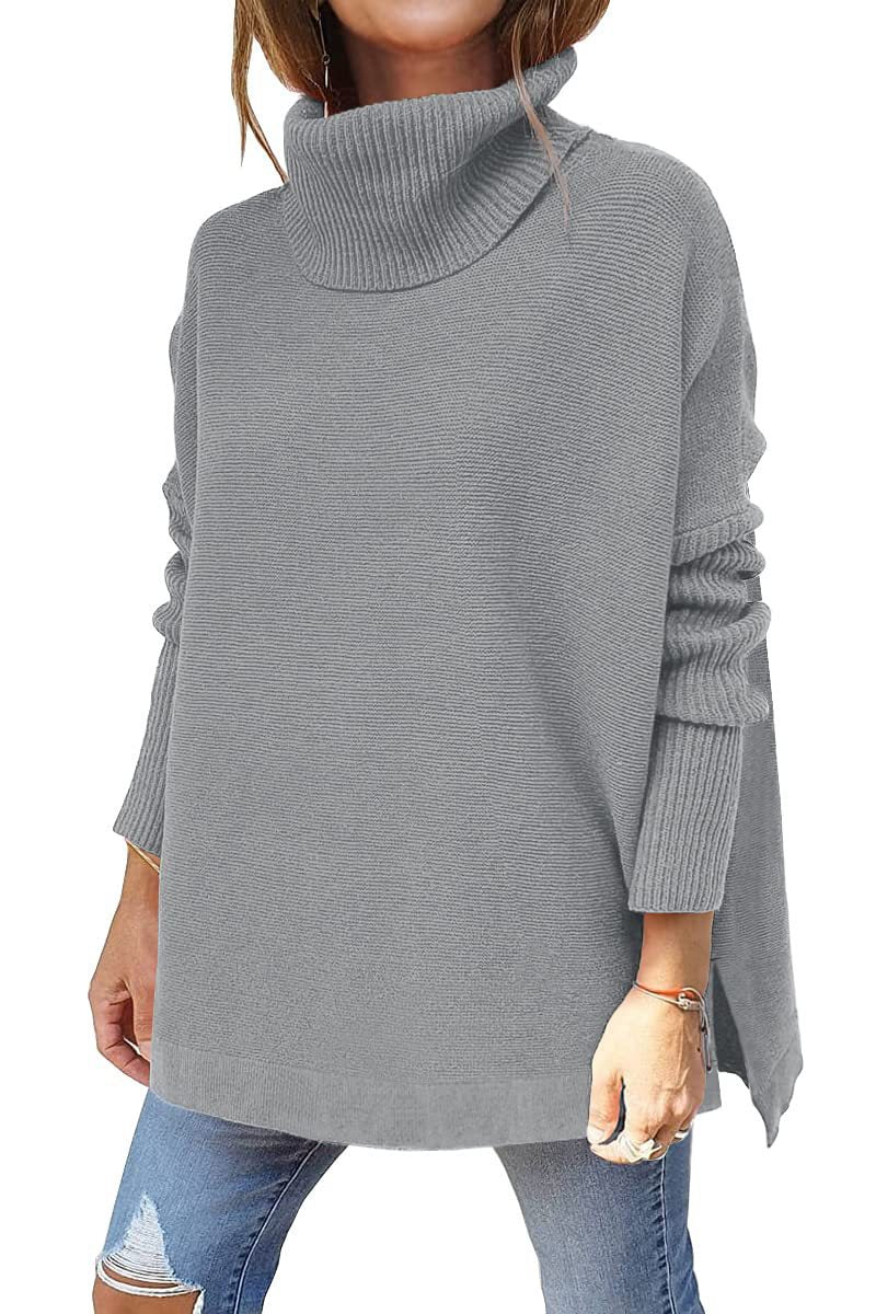 Women's comfortable roll-neck sweater with soft knit pattern NOVAE