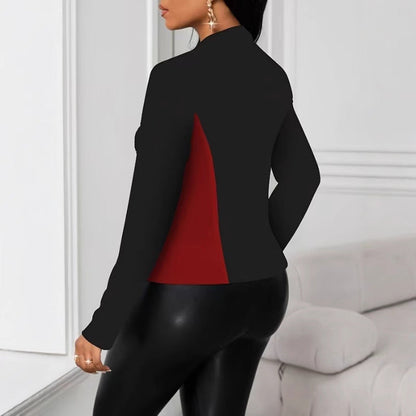 Women's modern blazer jacket with contrasting inserts NOVAE