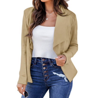 Women's casual blazer jacket with open cut and elegant details NOVAE