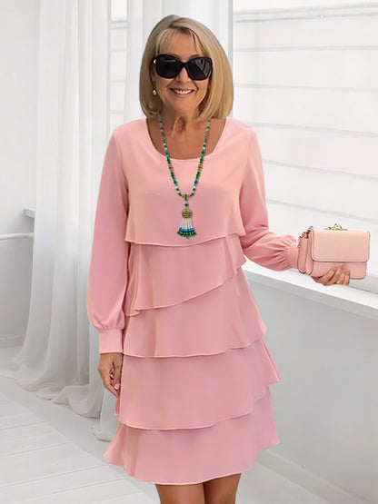 Women's chic ruffled summer dress with long sleeves NOVAE