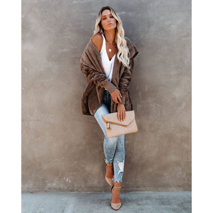 Women's Cozy Hooded Jacket made of soft material NOVAE